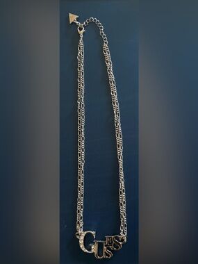 NWT SILVER -Tone 'GUESS' Letter Pendant Necklace - Women's Accessories